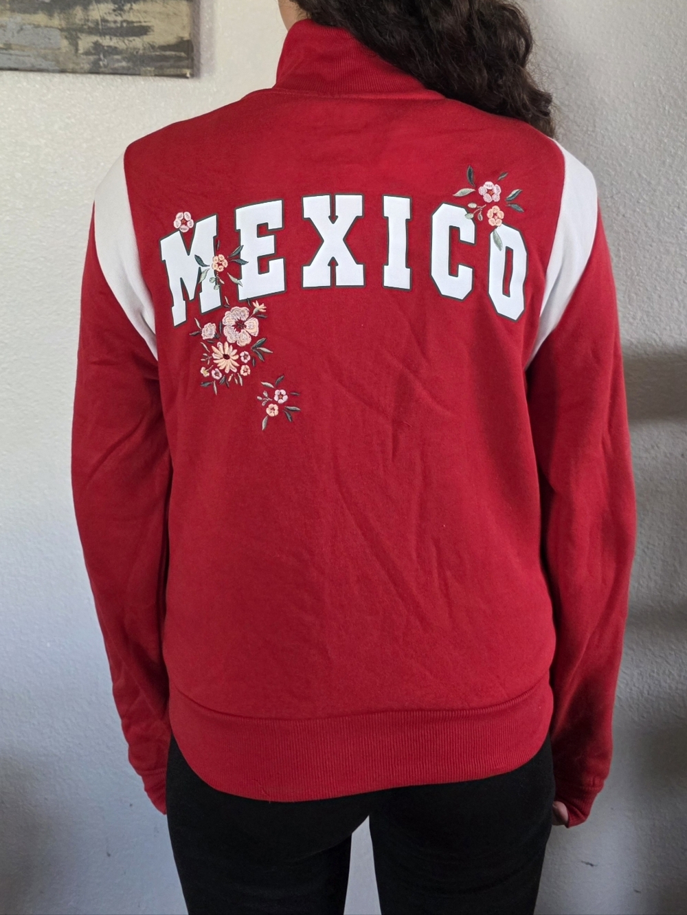 NWT Mexico Floral Graphic Red Jacket